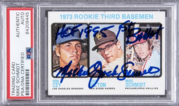 1973 Topps #615 Mike Schmidt Signed and Inscribed Rookie Card – PSA/DNA Authentic